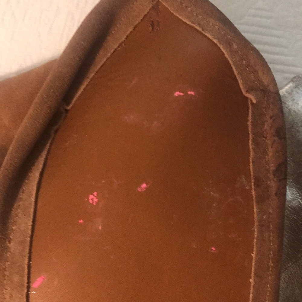 Frye Metallic Rose Gold Leather Tote Bag Purse with Charm - Picture 10 of 13